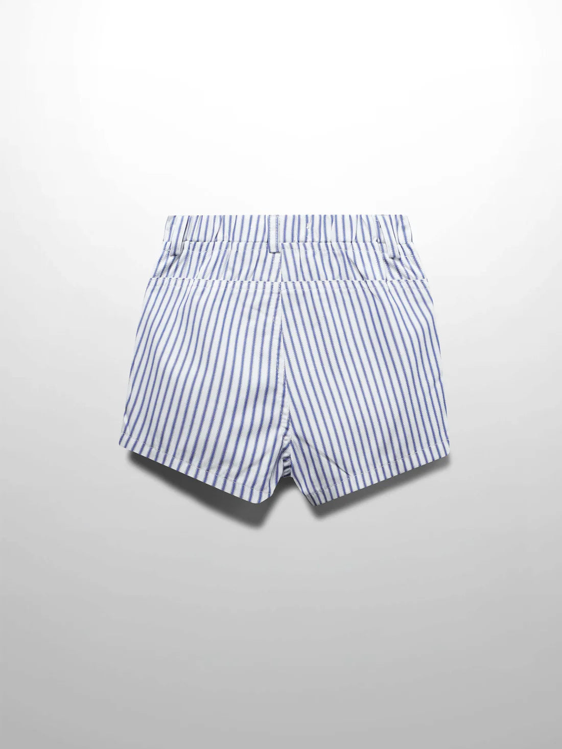 Striped Cotton Shorts- Blue