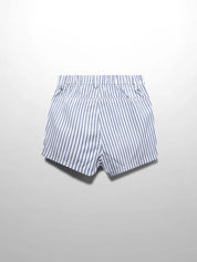 Striped Cotton Shorts- Blue