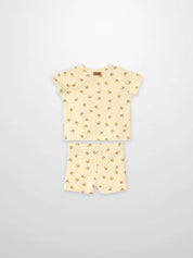 Butter Yellow Tulip Short Sleeve T-Shirt & Shorts Set