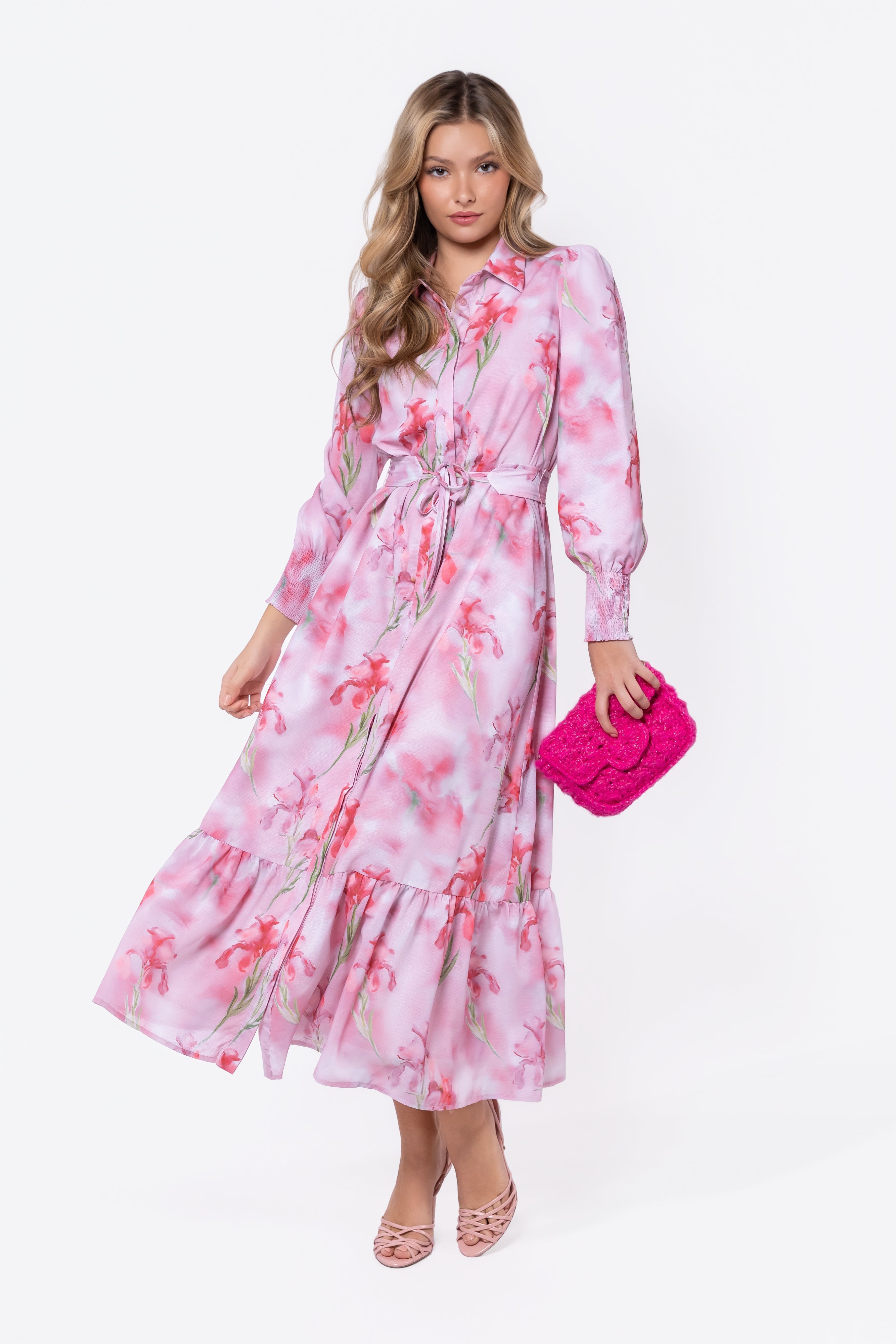 Connie Dress (Pink Flower)
