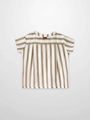 Tan and White Striped Shirt