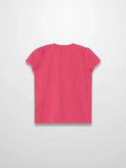Short Sleeve Henley - Pink Denim