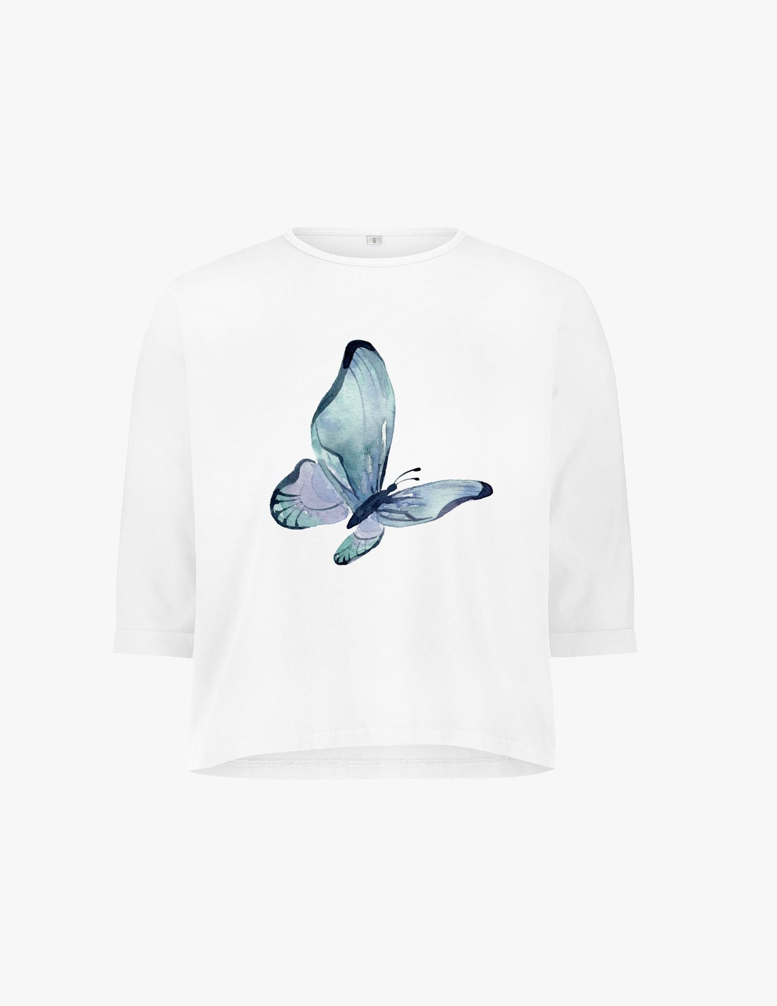 3/4 Sleeve Cotton Graphic Tee- Butterfly