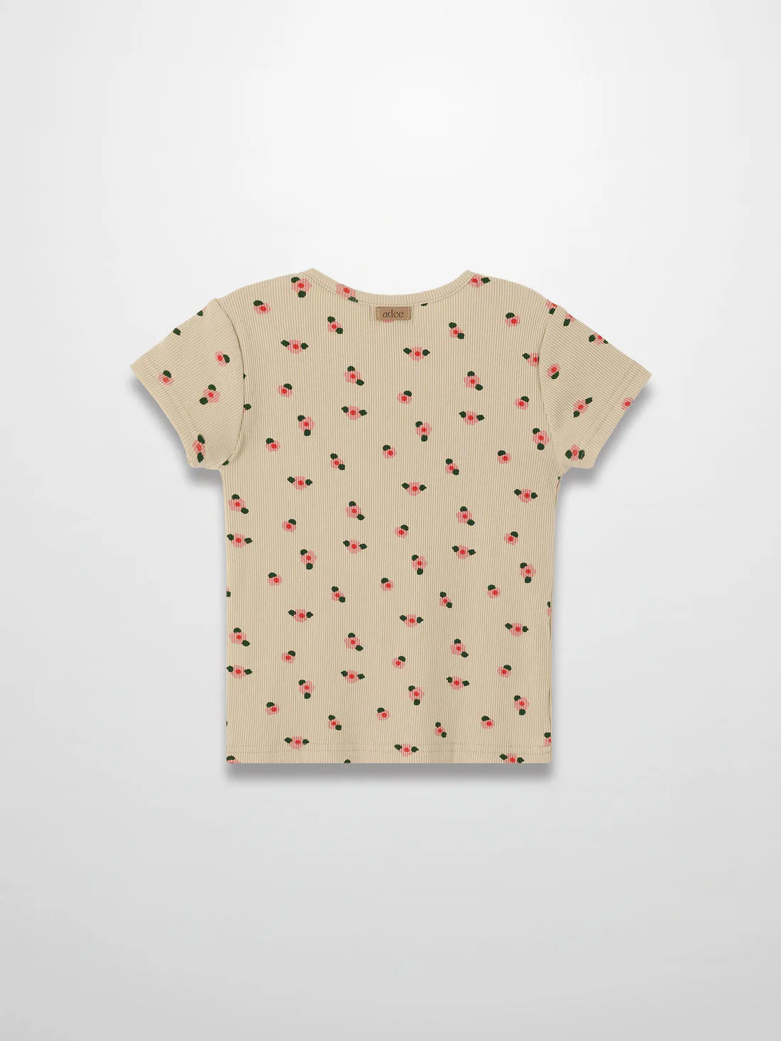 Tan Floral T-shirt - Short Sleeve