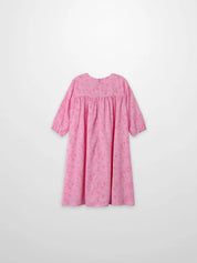 Pink Flower Dress - 3/4 Sleeve