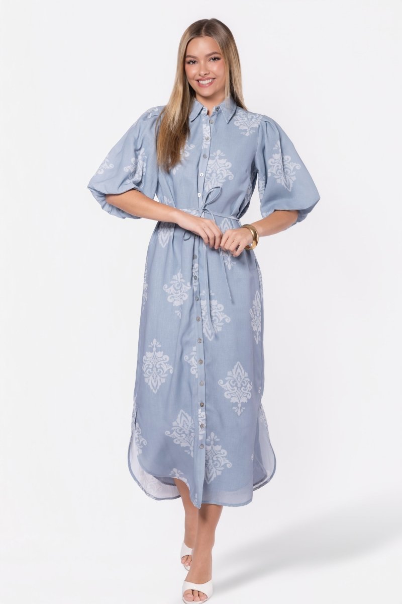 Lorelai Dress (Blue/White)