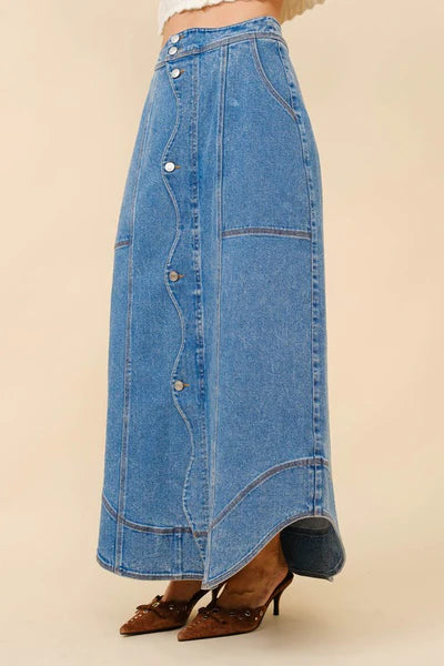 Get in the Groove Denim Skirt