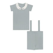 Organic Embroidered Collar Collection - Blue Leaf
