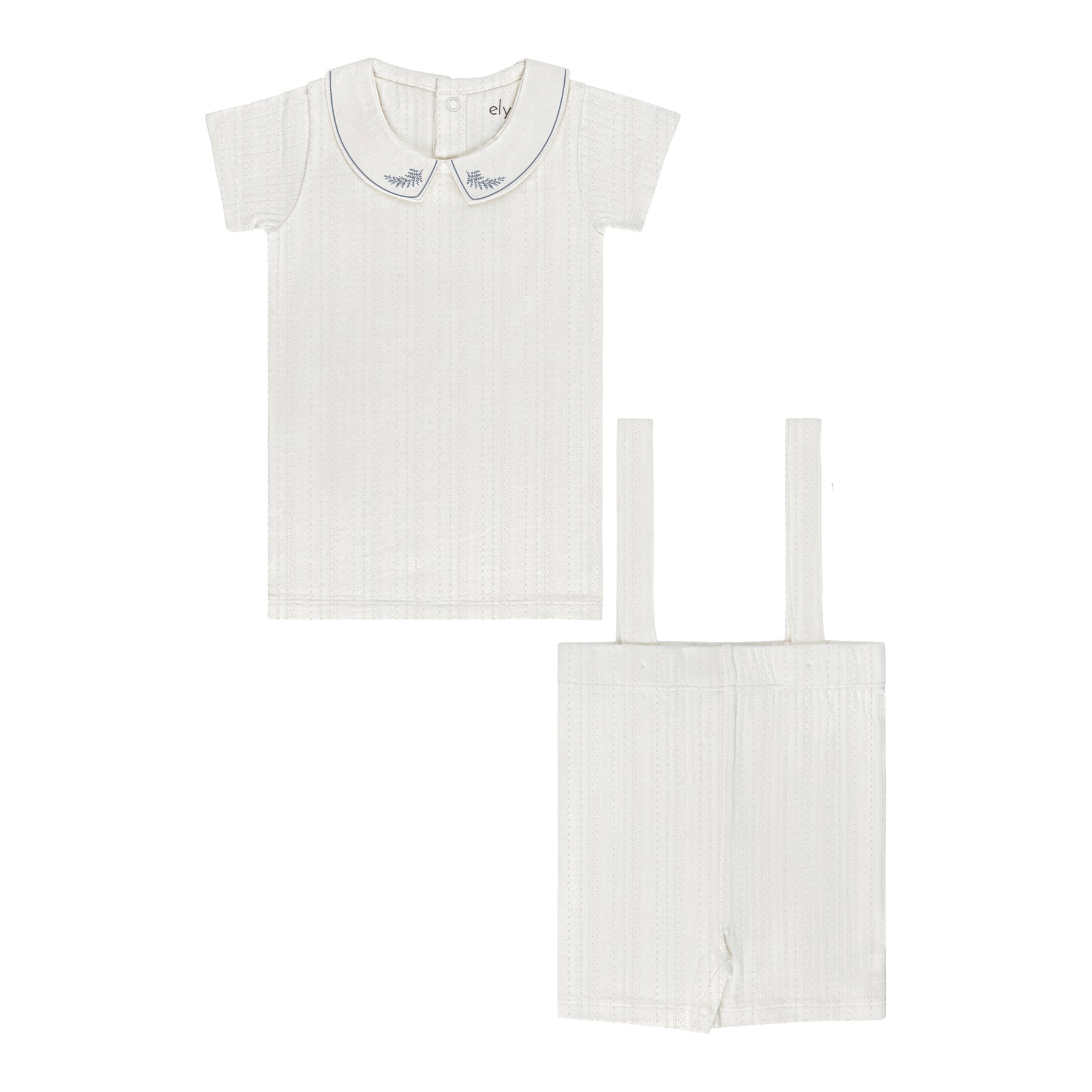 Organic Embroidered Collar Collection - Ivory Leaf