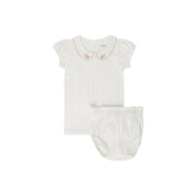 Organic Embroidered Collar Collection - Ivory Heather