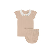 Organic Embroidered Collar Collection - Pink Heather