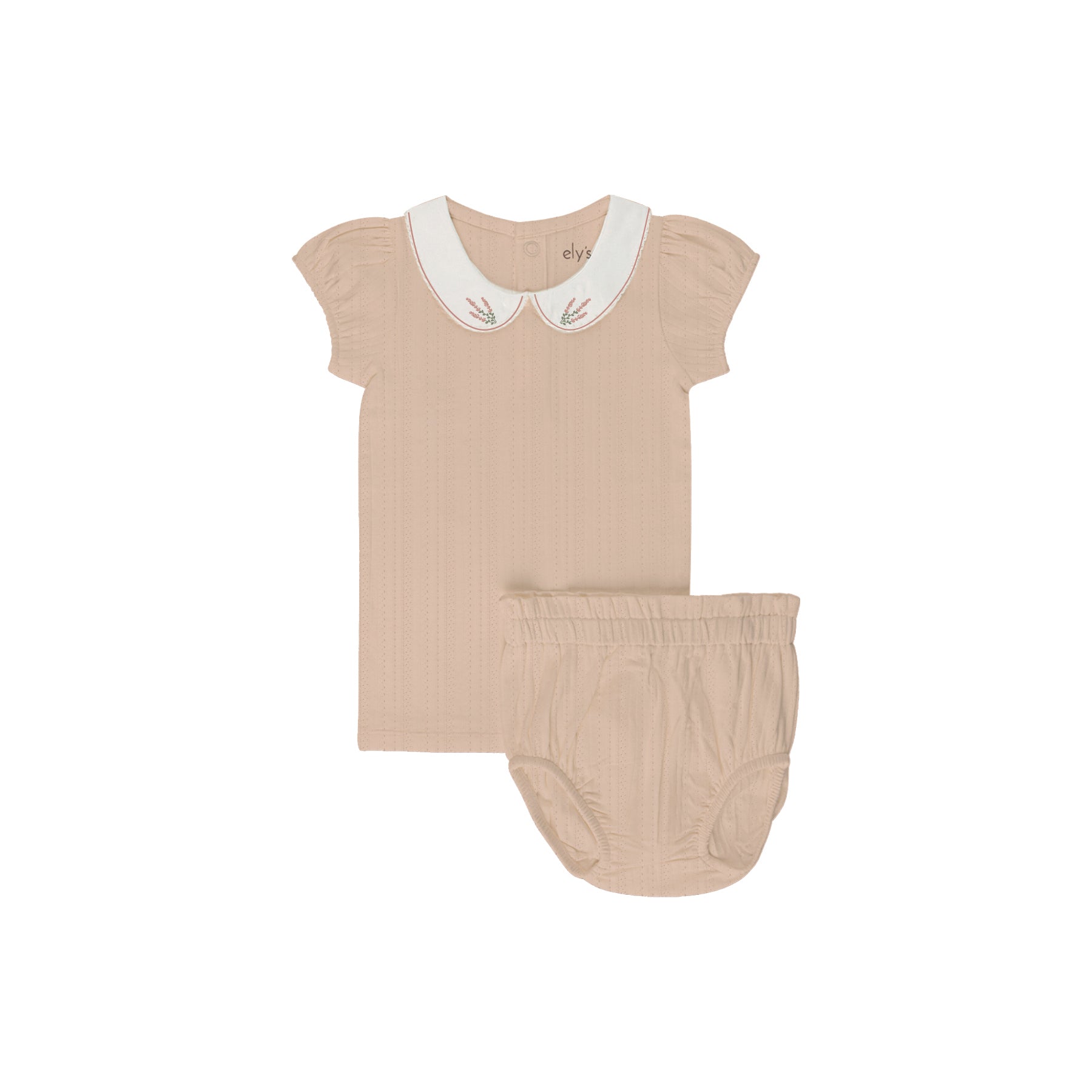 Organic Embroidered Collar Collection - Pink Heather