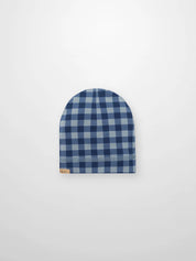 Blue Gingham Beanie