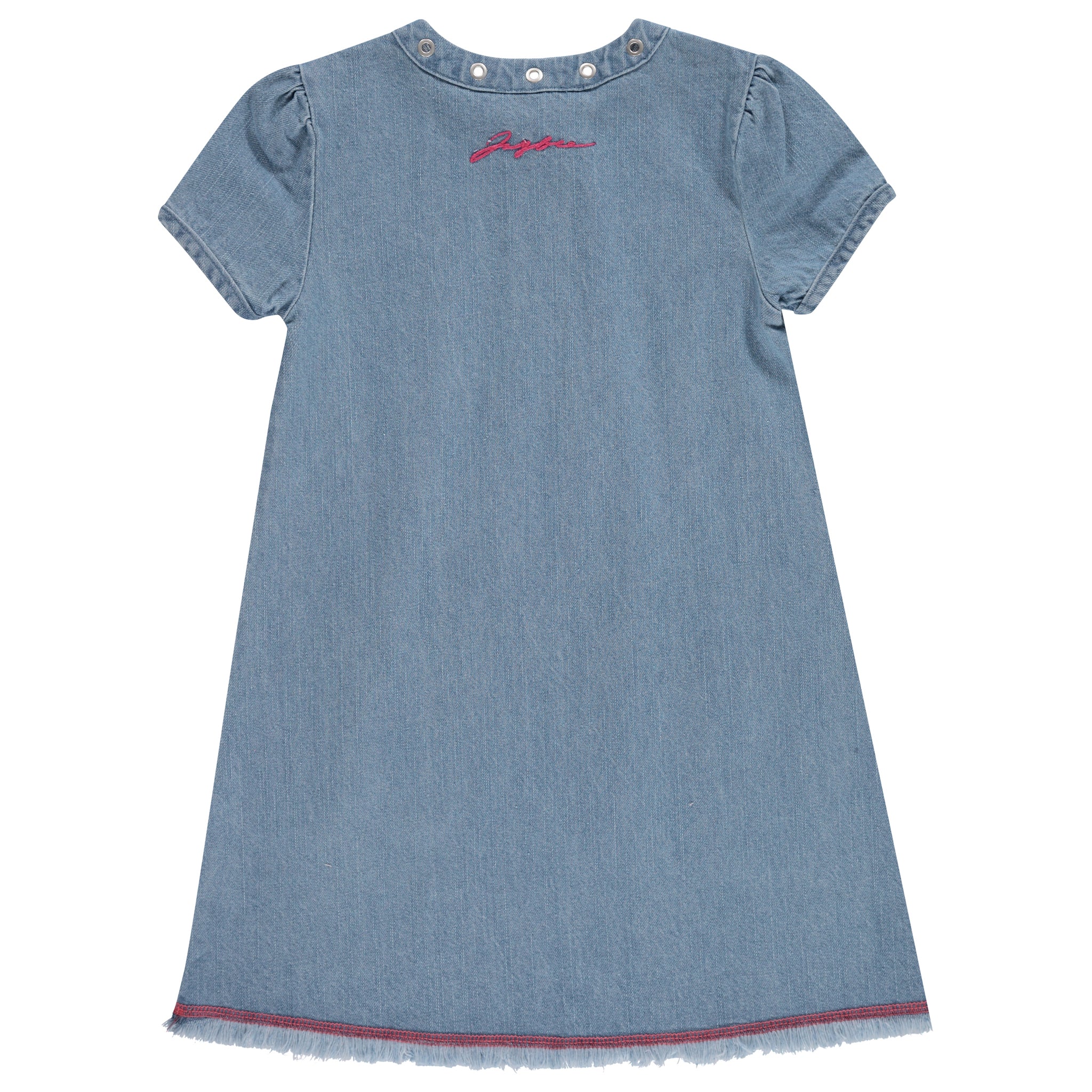 Denim Grommet Short Sleeve Dress