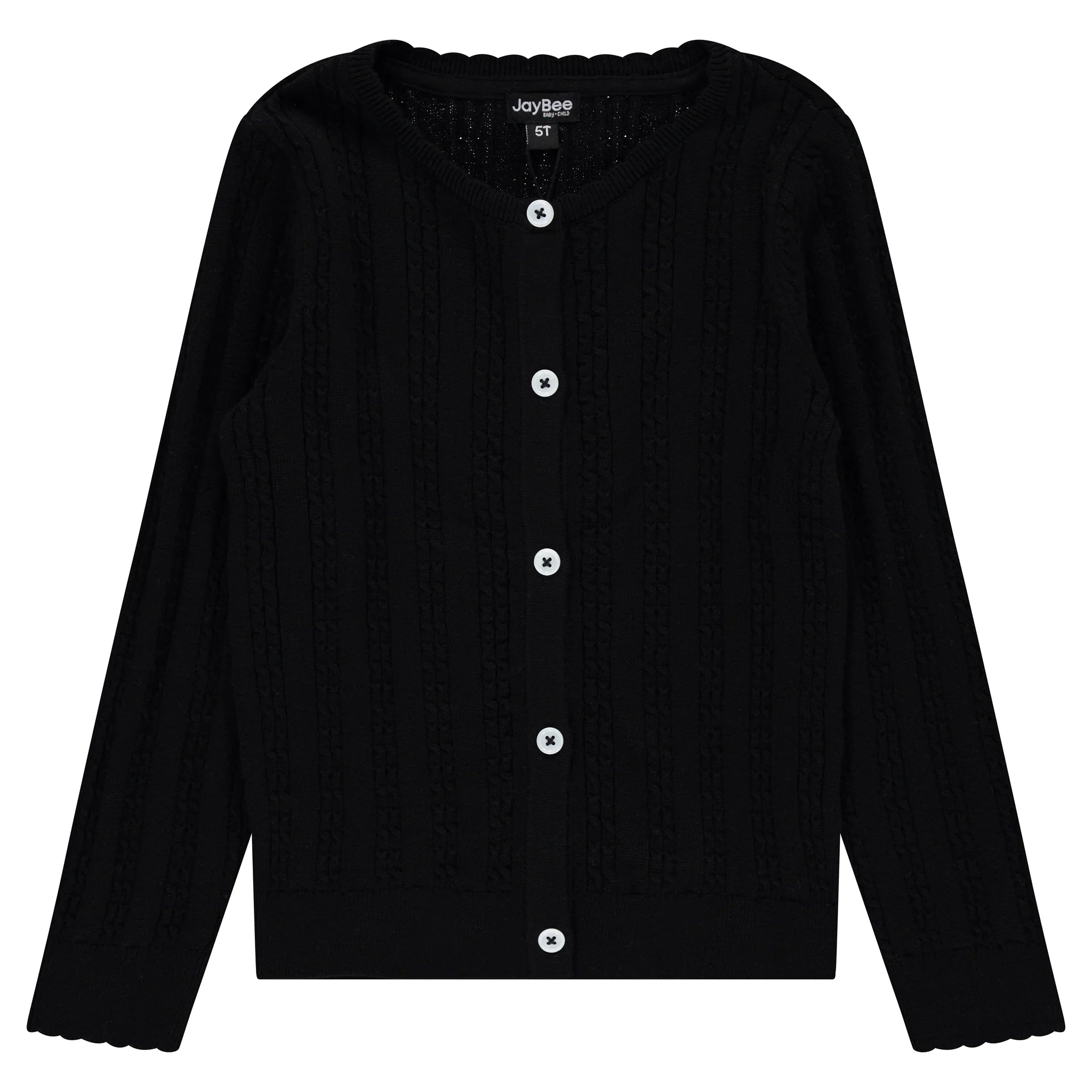 Scallop Trim Knit Cardigan