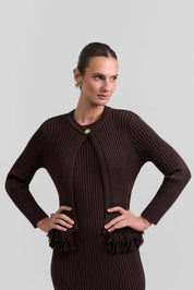 Fringe dress + cardigan