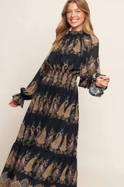 Damask Midi Dress