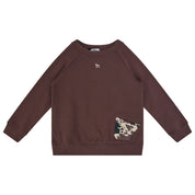 Printed Pocket Sweatshirt Brown