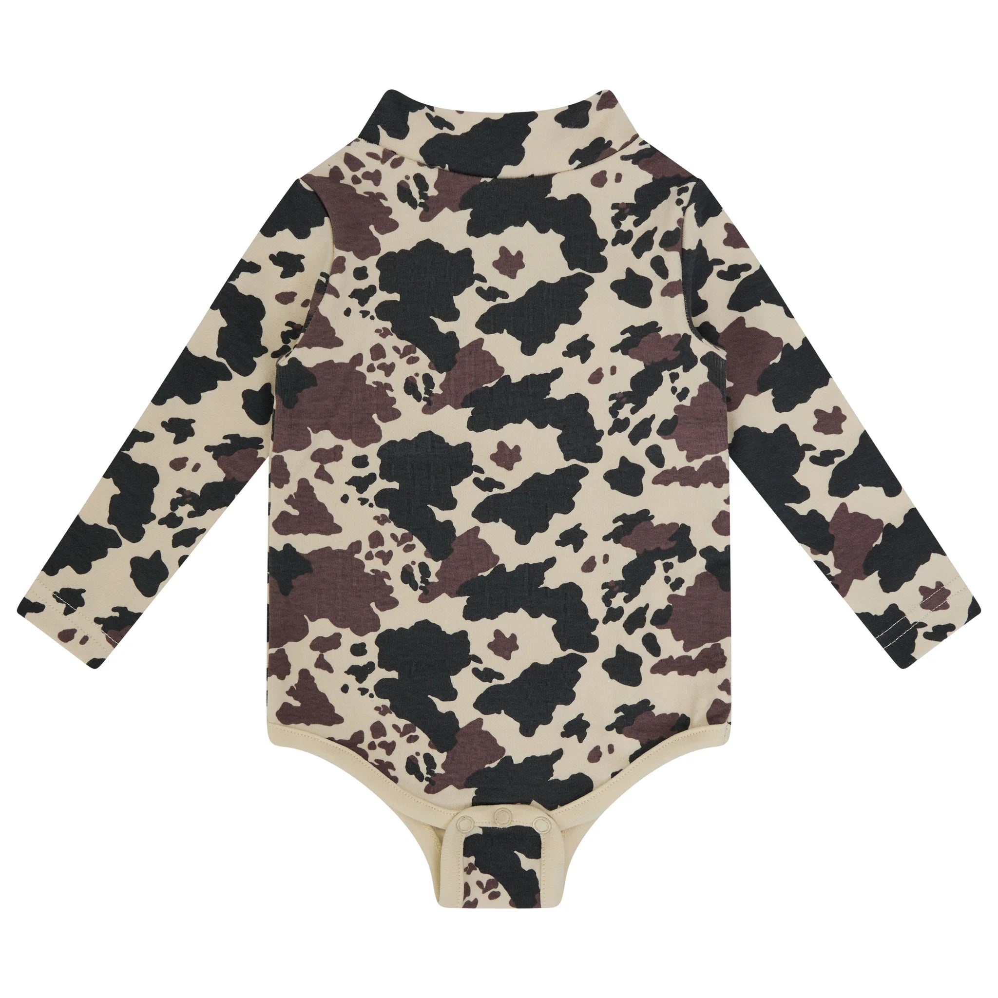 Printed Mockneck & Overalls Set Brown
