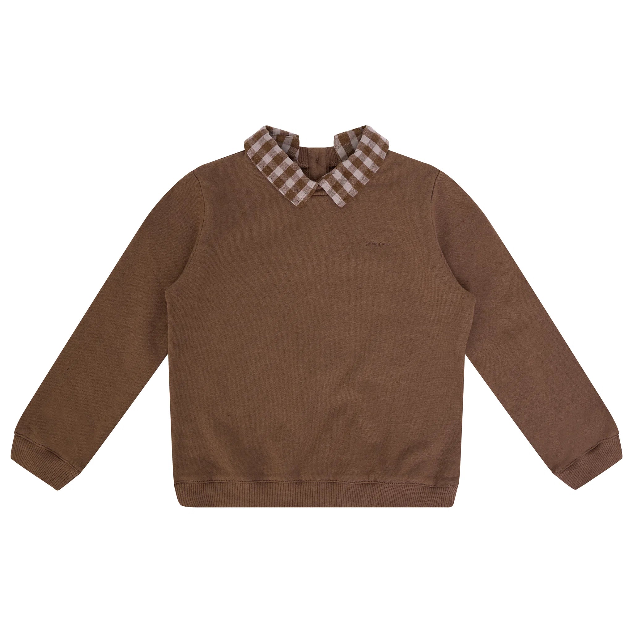 Checkered Collar Sweatshirt