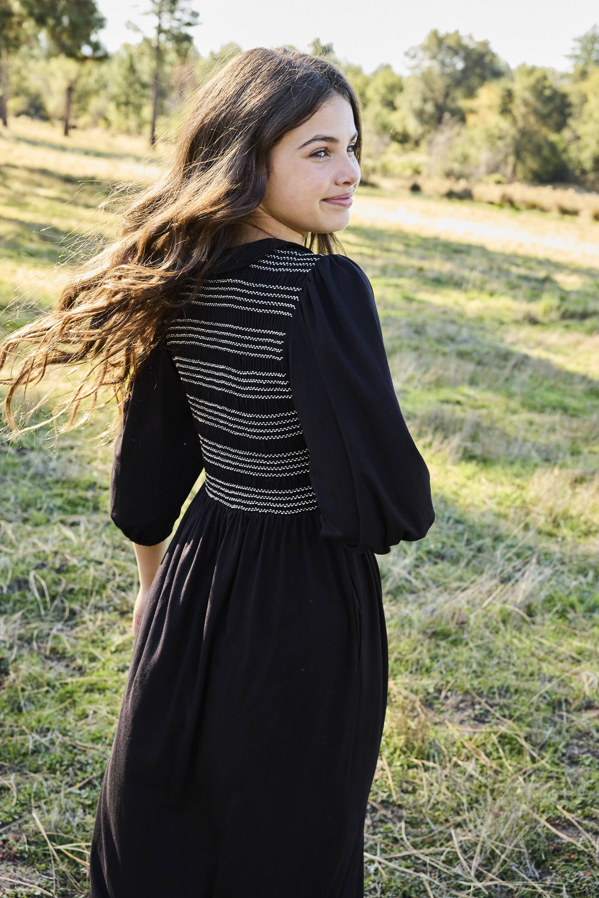 HARPER STITCHED SMOCKED MAXI