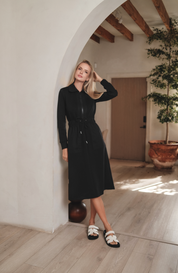 Black Utility Zip Dress