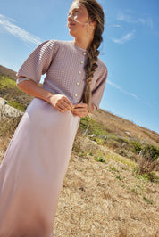 ABIGAIL SCALLOPED CARDIGAIN MAXI