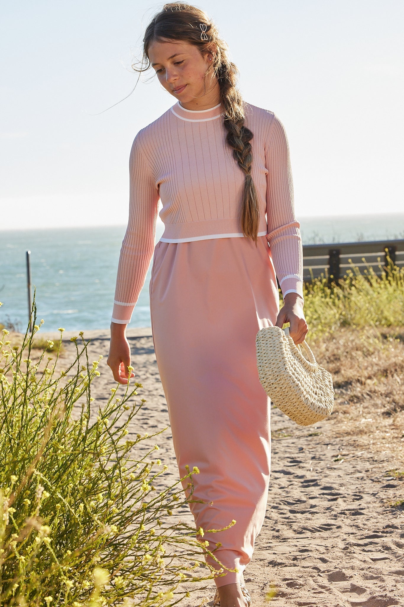 GRACE RIBBED KNIT OVERLAY MAXI