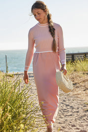 GRACE RIBBED KNIT OVERLAY MAXI