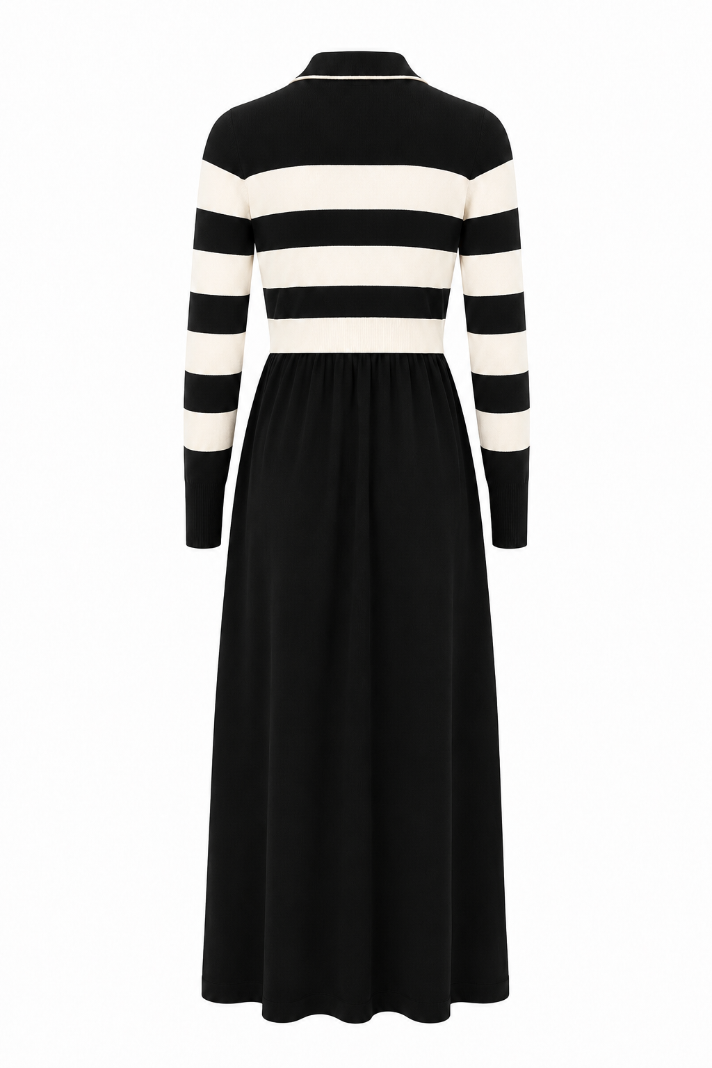 KATIE TEEN BLACK AND WHITE STRIPED OVERLAY MAXI