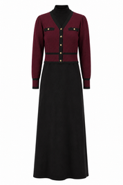 EMERSON TEEN JACQUARD CARDIGAN OVERLAY MAXI-BURGUNDY
