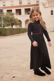 SELENA COLLARED OVERLAY MAXI-BLACK/BROWN