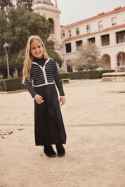 SELENA COLLARED OVERLAY MAXI-BLACK/IVORY