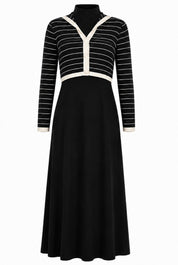 SELENA COLLARED OVERLAY MAXI-BLACK/IVORY
