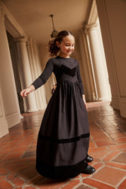 CARMEN VELVET CHEVRON JUMPER- BLACK