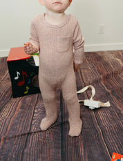 Dusty Rose Thick Ribbed Pocket Footie