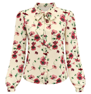 Floral Printed Neck Tie Blouse