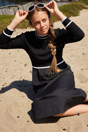 GRACE RIBBED KNIT OVERLAY MAXI