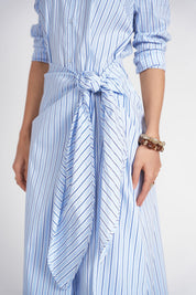 Camilla Dress- Blue Pinstripes