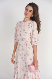 Daliah Dress- Pink Cotton Floral