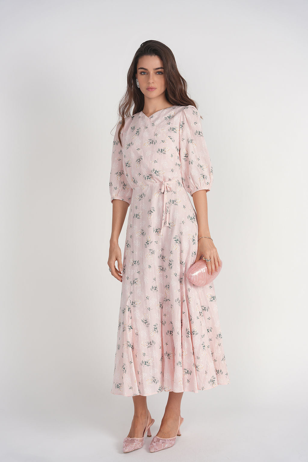 Daliah Dress- Pink Cotton Floral