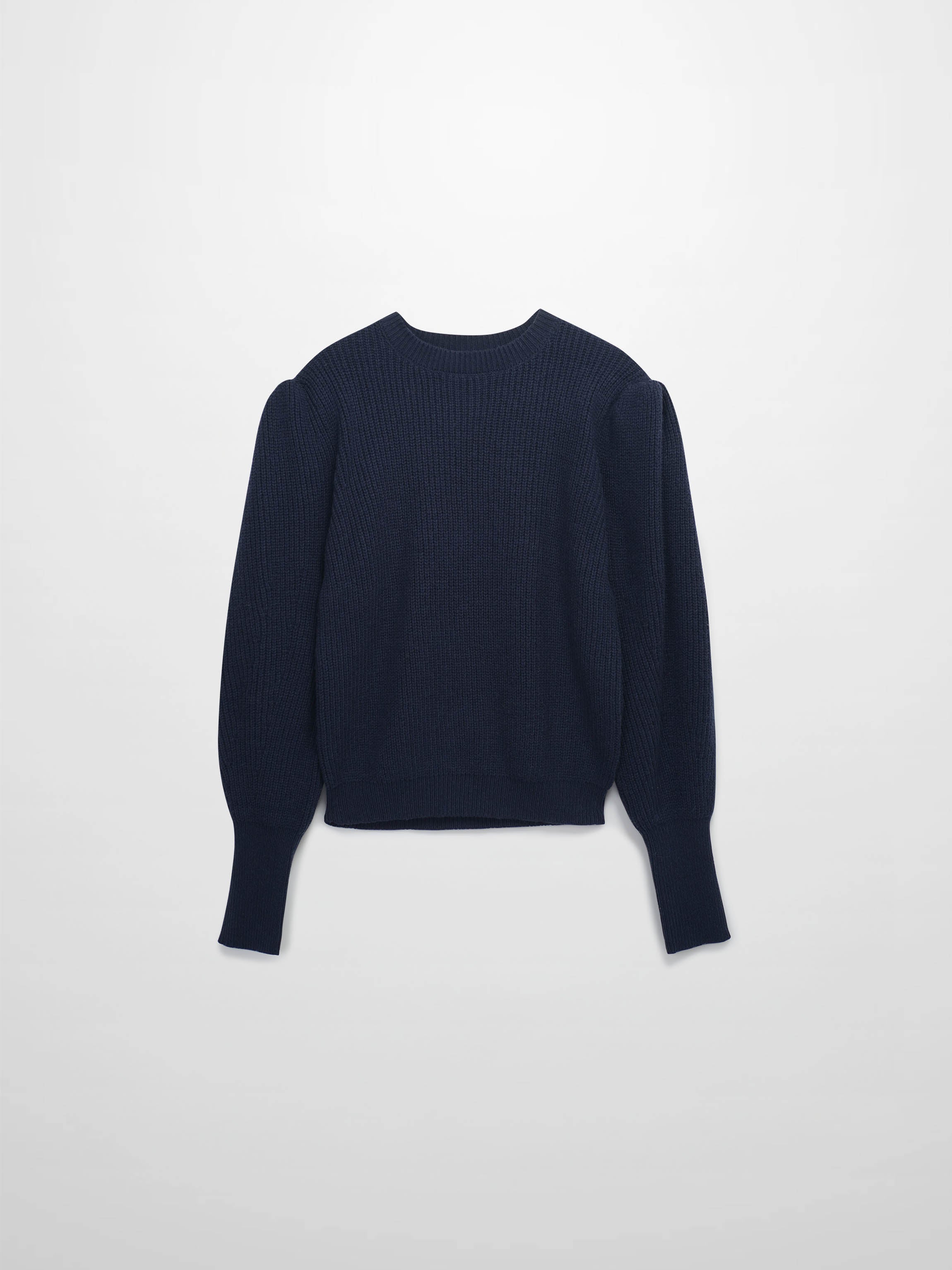 Puff Sleeve Sweater-Navy