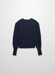 Puff Sleeve Sweater-Navy
