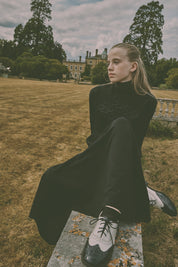 Jersey Midi Dress with Cropped Top and Contrast Cuffs