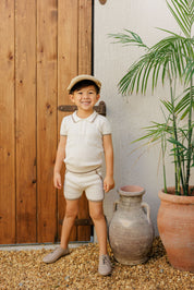 Boys Cable Knit 2 Piece Set – Ivory – Keepsake Collection