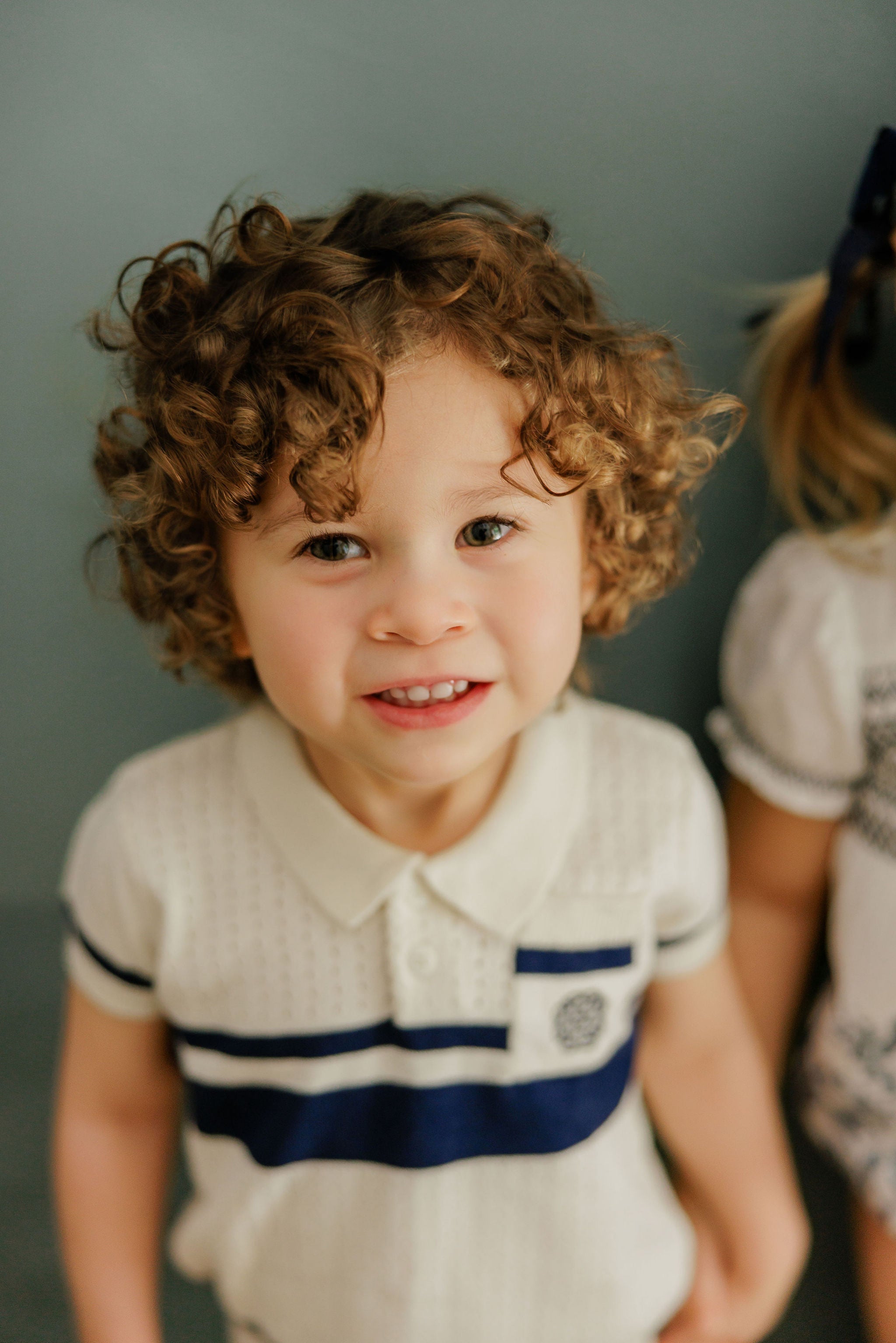 Boys Mesh Knit 2 Piece Set – Ivory – Storybook Collection