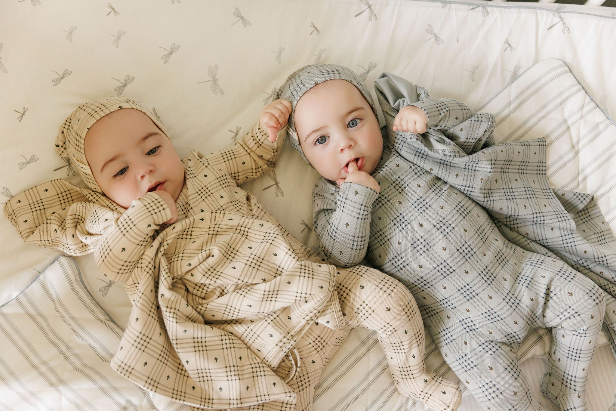 Cotton Floral Plaid Collection - Footie