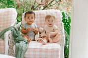 Girls Romper - Mauve - Gingham Owl