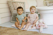 Girls Romper - Mauve - Gingham Owl