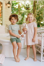 Tee and Shorts - Sage - Gingham Owl